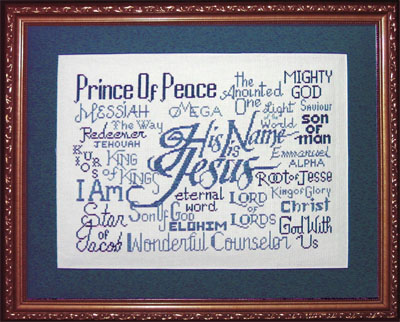 His Name is Jesus Stitched by Pam Briere